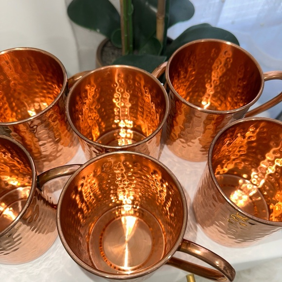 New without box Hammered Copper 100% solid copper Mugs 6 mugs total - Picture 11 of 13